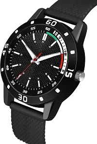 Stylish Black Silicone Analog Watch For Men-thumb3