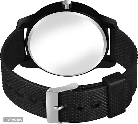 Stylish Black Silicone Analog Watch For Men-thumb2