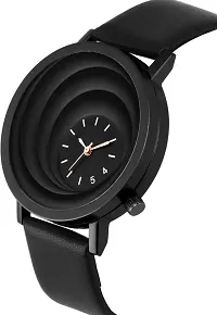 Stylish Black Synthetic Leather Analog Watch For Men-thumb3