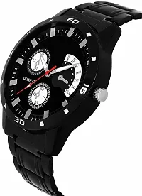 Stylish Black Metal Analog Watch For Men-thumb4