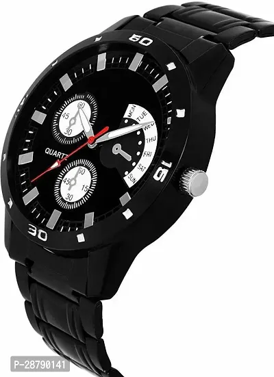 Stylish Black Metal Analog Watch For Men-thumb5