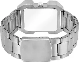 Stylish Silver Metal Analog Watch For Men-thumb1