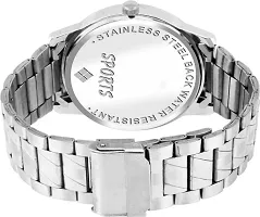 Stylish Silver Metal Analog Watch For Men-thumb1