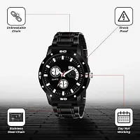 Stylish Black Metal Analog Watch For Men-thumb2