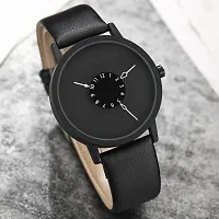 Stylish Black Synthetic Leather Analog Watch For Men-thumb4