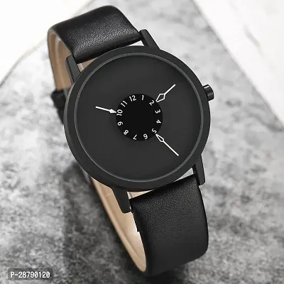 Stylish Black Synthetic Leather Analog Watch For Men-thumb5