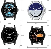 Stylish Multicoloured Synthetic Leather Analog Watch For Men Combo Of 4-thumb2