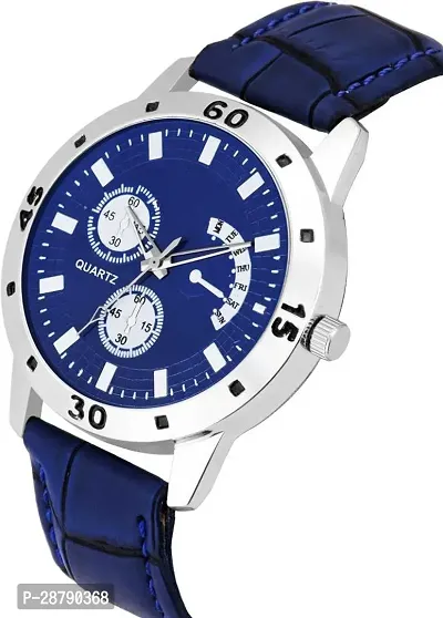 Stylish Blue Synthetic Leather Analog Watch For Men-thumb4