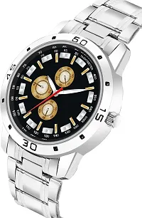 Stylish Silver Metal Analog Watch For Men Combo Of 2-thumb3