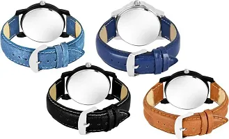 Stylish Multicoloured Synthetic Leather Analog Watch For Men Combo Of 4-thumb1