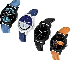 Stylish Multicoloured Synthetic Leather Analog Watch For Men Combo Of 4-thumb3