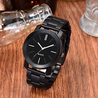 Stylish Black Metal Analog Watch For Men-thumb4