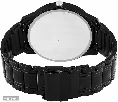 Stylish Black Metal Analog Watch For Men-thumb4