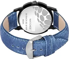 Stylish Blue Synthetic Leather Analog Watch For Men-thumb1