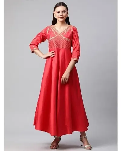 Zarisa Peach Red Gown