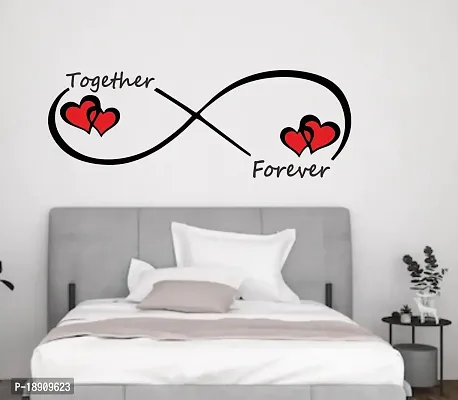 DECOR KRAFT PVC Vinyl Together Forever | Infinity Love | Love Theme Home Decor Wall Stickers  Decal Wall Stickers [Multicolor, Size - 91 cm X 35 cm ]