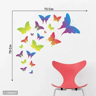 DECOR KRAFT PVC Vinyl Butterfly Stickers for Wall | Butterfly Wall Stickers, Home Decor Wall Stickers  Decal Wall Stickers [Multicolor, Size - 73 cm X 70 cm ]-thumb3