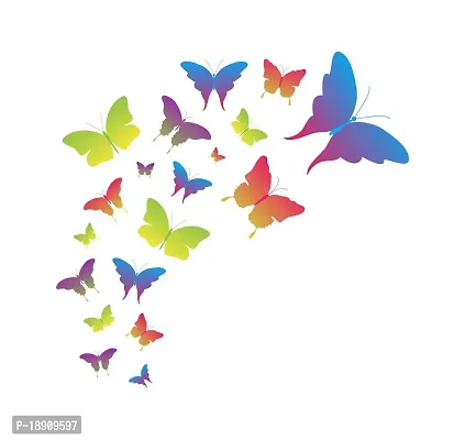 DECOR KRAFT PVC Vinyl Butterfly Stickers for Wall | Butterfly Wall Stickers, Home Decor Wall Stickers  Decal Wall Stickers [Multicolor, Size - 73 cm X 70 cm ]-thumb2