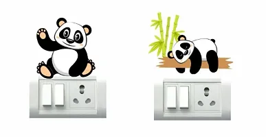 Playing Pandas Switch Board Wall Sticker set of 6-thumb1