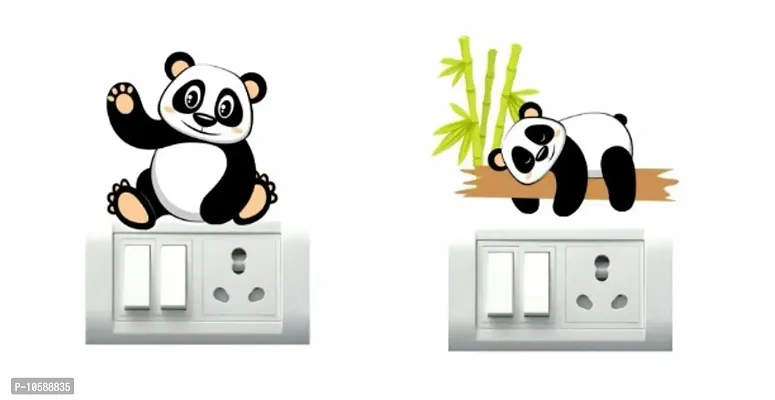 Playing Pandas Switch Board Wall Sticker set of 6-thumb2
