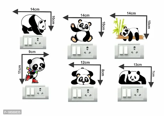 Playing Pandas Switch Board Wall Sticker set of 6-thumb3