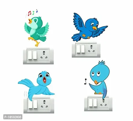 Singing Birds Switch Board Wall Sticker set of 4