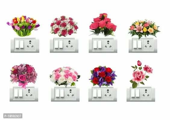 Flowers Switch Board Wall Sticker set of 8