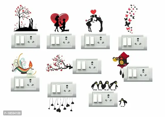 Couples and Tree Switch Board Wall Sticker set of 9