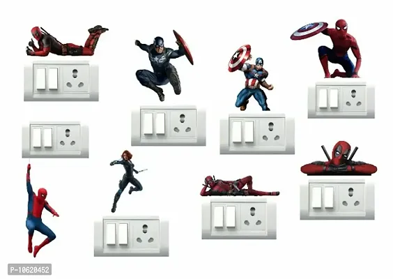 Spiderman Switch Board Wall Sticker set of 8