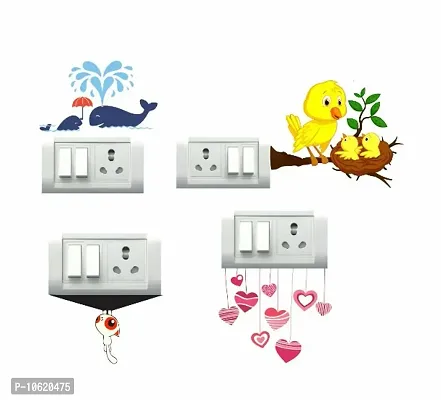 Birds Switch Board Wall Sticker set of 4