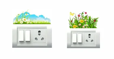 Grasses with Flowers Switch Board Wall Sticker set of 7-thumb1