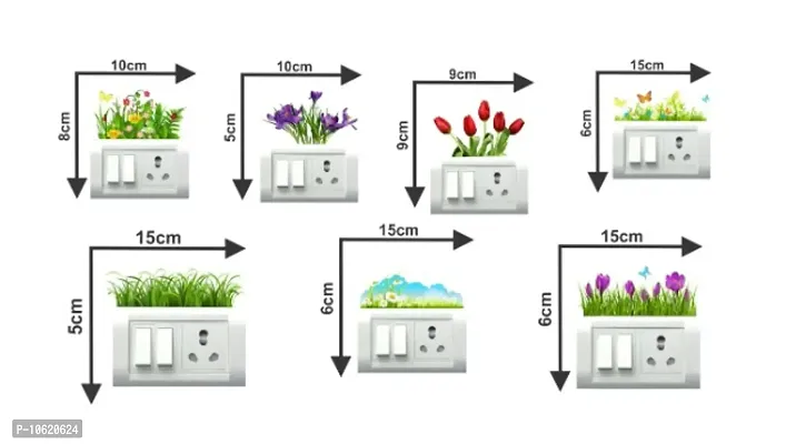 Grasses with Flowers Switch Board Wall Sticker set of 7-thumb3