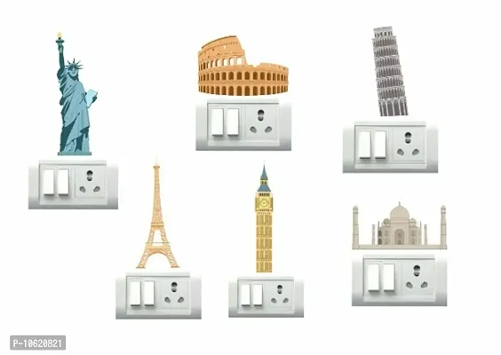 7 Wonders Switch Board Wall Sticker set of 6