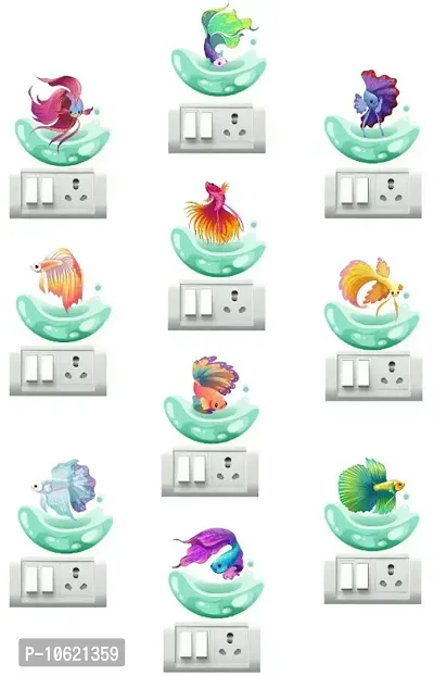 Fishes Switch Board Wall Sticker set of 10