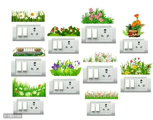 Grasses with Flowers Switch Board Wall Sticker set of 10