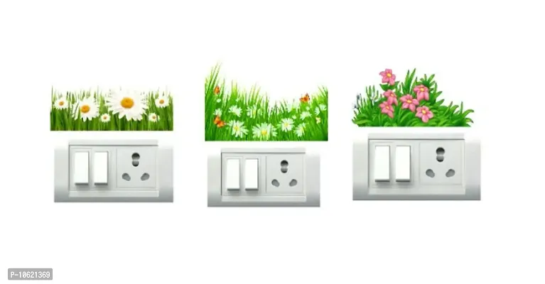 Grasses with Flowers Switch Board Wall Sticker set of 10-thumb2