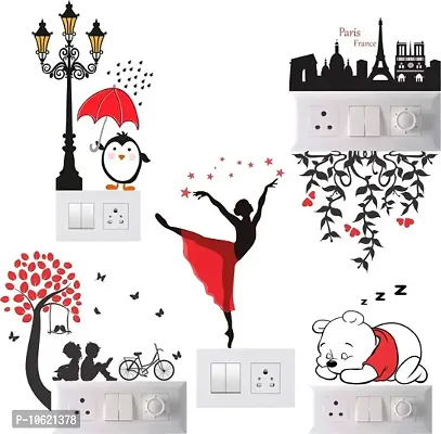 Flowers Switch Board Wall Sticker set of 5