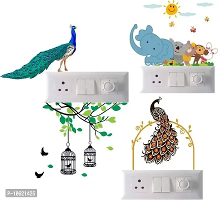 Animals Switch Board Wall Sticker set of 4