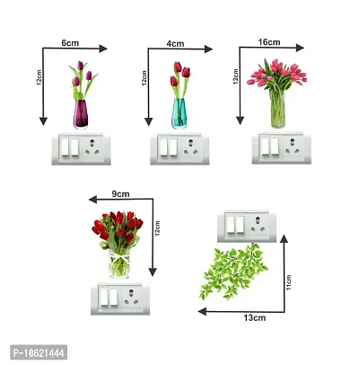 Flowerpot Switch Board Wall Sticker set of 6-thumb3