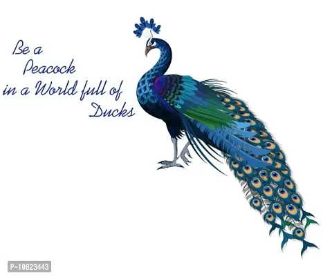 Peacock with Quote Decorative Wall Sticker and Decals Pack of 1