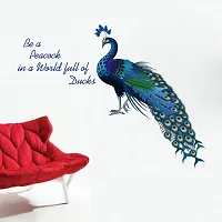 Peacock with Quote Decorative Wall Sticker and Decals Pack of 1-thumb1