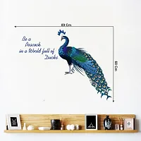 Peacock with Quote Decorative Wall Sticker and Decals Pack of 1-thumb2