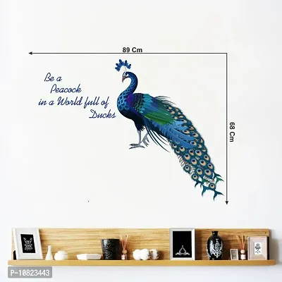 Peacock with Quote Decorative Wall Sticker and Decals Pack of 1-thumb3