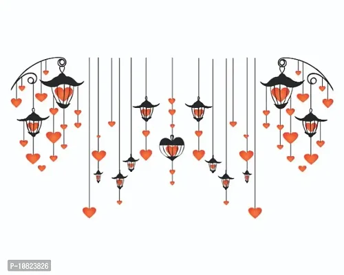 Heart Lamps Decorative Wall Sticker and Decals Pack of 1