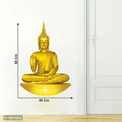 Lord Buddha Religious Wall Sticker and Decals Pack of 1-thumb3