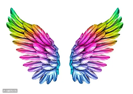 Colorful Wings Designs Decorative Wall Sticker and Decals Pack of 1