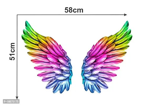 Colorful Wings Designs Decorative Wall Sticker and Decals Pack of 1-thumb3