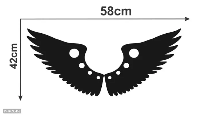 Black Wings Decorative Wall Sticker and Decals Pack of 1-thumb3