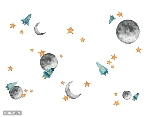 Moon and Stars Abstract Wall Sticker and Decals Pack of 1