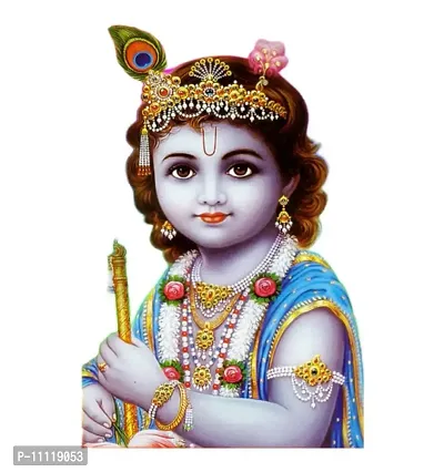 Lord Krishna Ji Religious Wall Sticker and Decals Pack of 1-thumb0